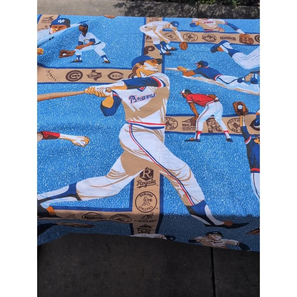 Vntg MLB Baseball print Cotton Fabric 104